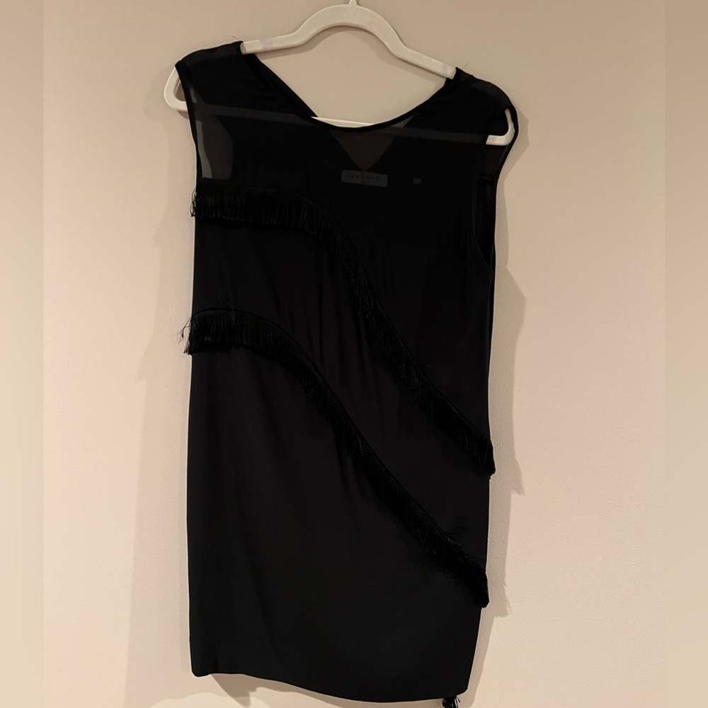 Elegant Black Fringe Dress